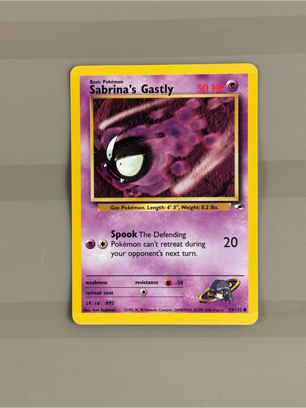 Sabrina's Gastly Pokémon Card - Purple & Yellow